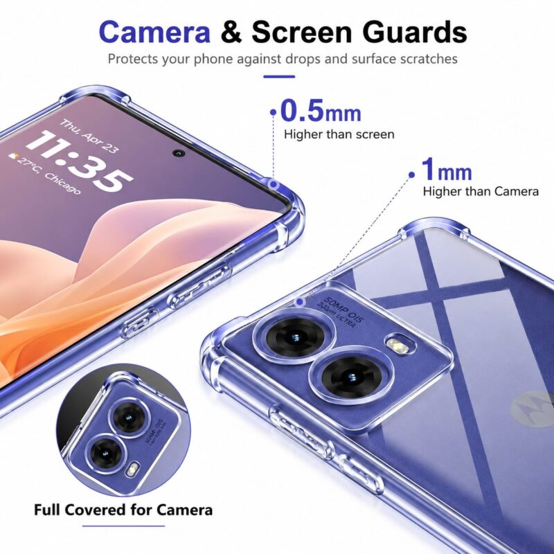 Motorola Edge 60 Pro Anti-Yellow Transparent Case: Soft TPU