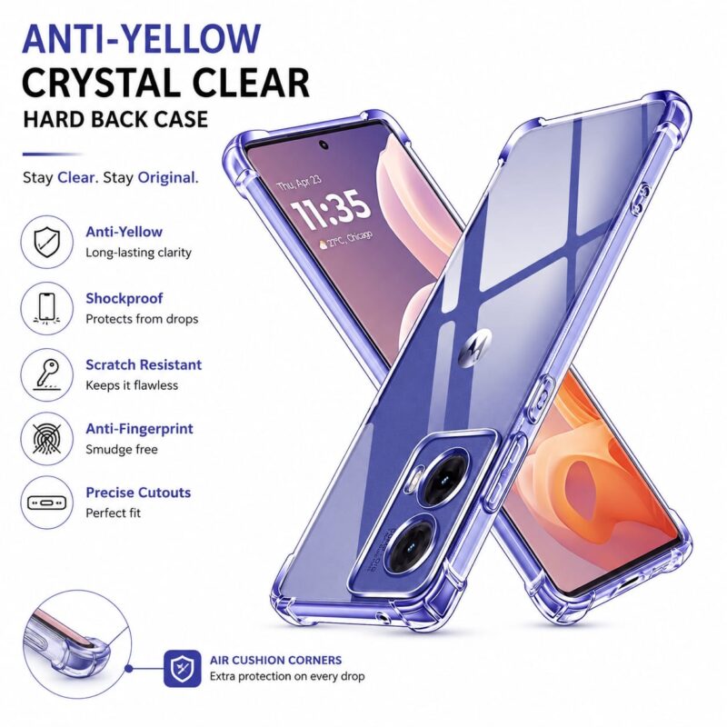 Motorola G32 Anti-Yellow Transparent Case: Soft TPU