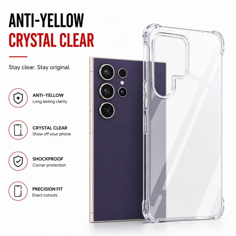 Galaxy S20 Anti-Yellow Transparent Case: Soft TPU
