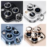 iPhone 14 Pro Max Rose Gold Diamond | 9H Hardness: Camera Metal Ring