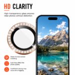 iPhone 14 Pro Max Rose Gold Diamond | 9H Hardness: Camera Metal Ring - Image 7