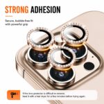 iPhone 14 Pro Max Rose Gold Diamond | 9H Hardness: Camera Metal Ring - Image 8