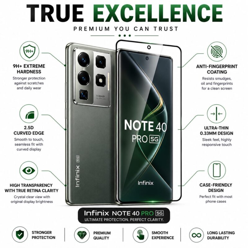 Infinix Hot 50 Pro+ Military-Grade Gorilla Tempered Glass | Superior Hardness, Edge-to-Edge, Bubble-Free Adhesive