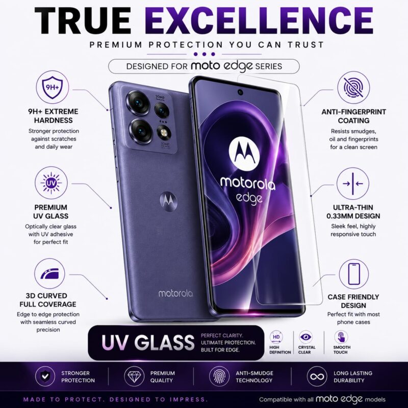 Motorola Edge 60 Pro UV Glass | Superior Hardness, Edge-to-Edge, Bubble-Free Adhesive