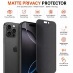 iPhone 14 Privacy Matte Screen Protector: Superior Hardness, Anti-Spy Protection, 30° Side Privacy